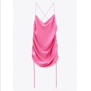 Zara mini slip dress hot pink
